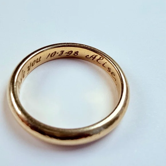 14K Solid Yellow Gold Frederick Goldman Classic Solid 4MM Band Vintage Ring SZ 9 - Picture 6 of 9